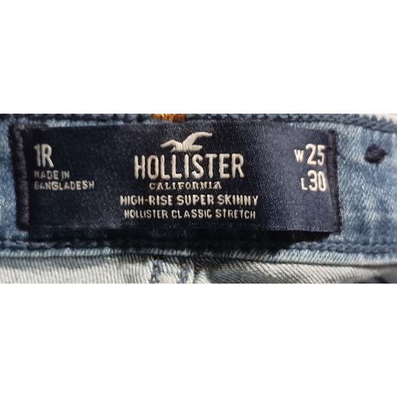 Hollister High-rise Super Skinny Classic Stretch Womens 1R Distressed 25Wx29L - Picture 7 of 8